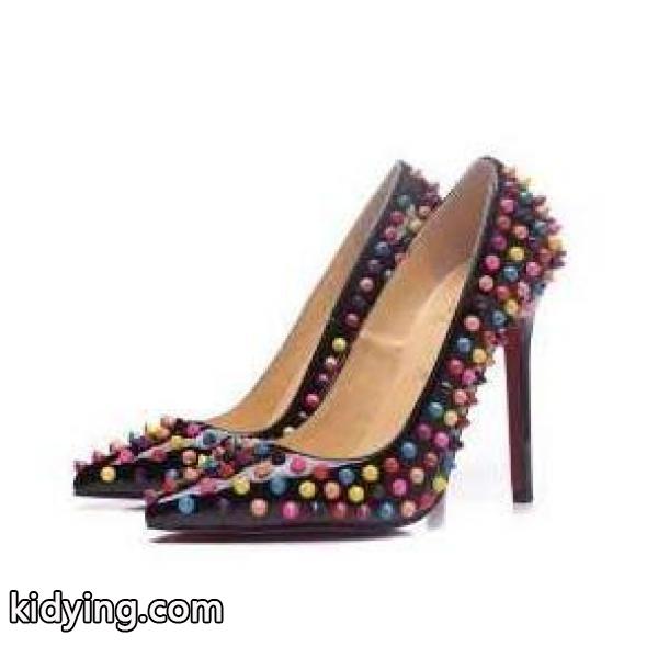 綺麗なルブタンレディース靴ハイヒールパンプスカラフルスパイクスCHRISTIAN LOUBOUTINパーティーOLオフィス-0