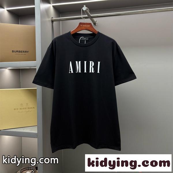 ビッグロゴ プリントTシャツ アミリ コピー ブラック AMIRI 半袖 オーバーサイズ 着回し万能-0