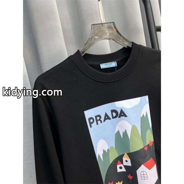 Prada プラダ 2025秋冬限定 ホワイト グラフィックプリントデザイン 柔らか カジュアル 偽物 スウェット-5