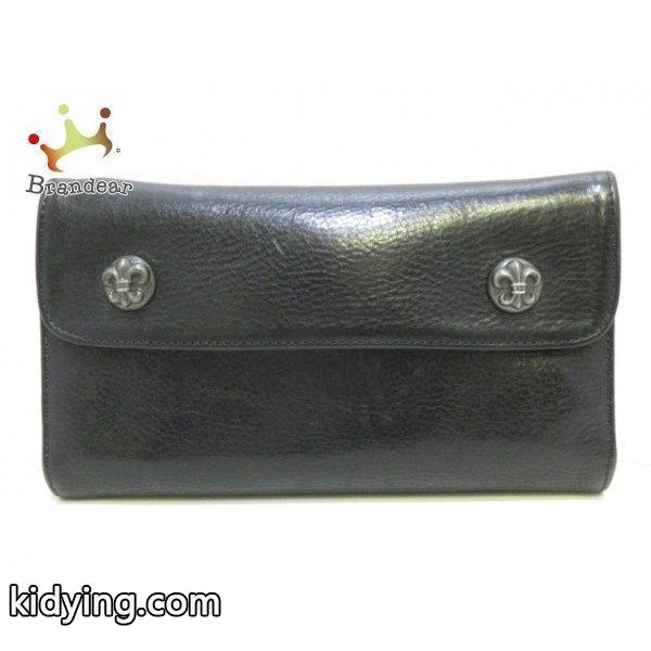 クロムハーツ Chrome hearts 長財布 ウェーブウォレット 黒 フレアボタン レザー 新着 20180727 :27769991:ブランディア ヤフーショップ - 通販ショッピング-0