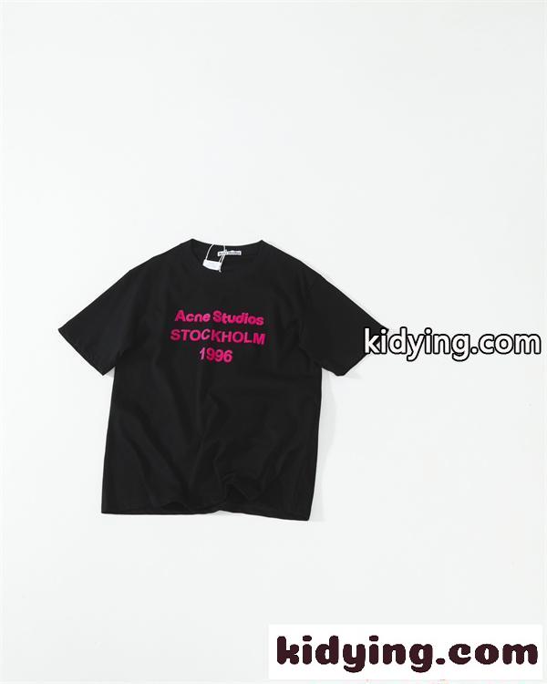 アクネストゥディオズ コピー プリントTシャツ Acne ブラック ホワイト 半袖 ストリート ペアコーデ-1