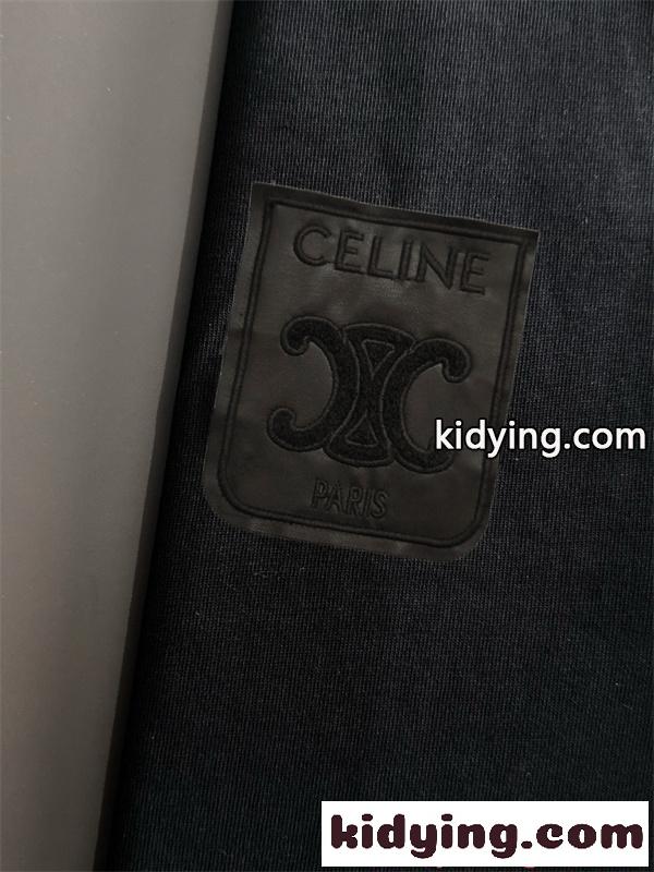 CELINE セリーヌ コピー 人気 ホワイト ゴールド 刺繍 上品 シンプル エレガント 半袖Tシャツ-4