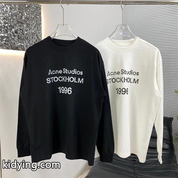 秋冬 高評価 ホワイト プリント ロングTシャツ ACNE STUDIOS アクネ ストゥディオズ コピー-0