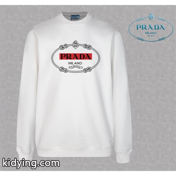 定番人気 ホワイト クラシックロゴデザイン 高級 モード Prada プラダ スーパーコピー スウェット-0