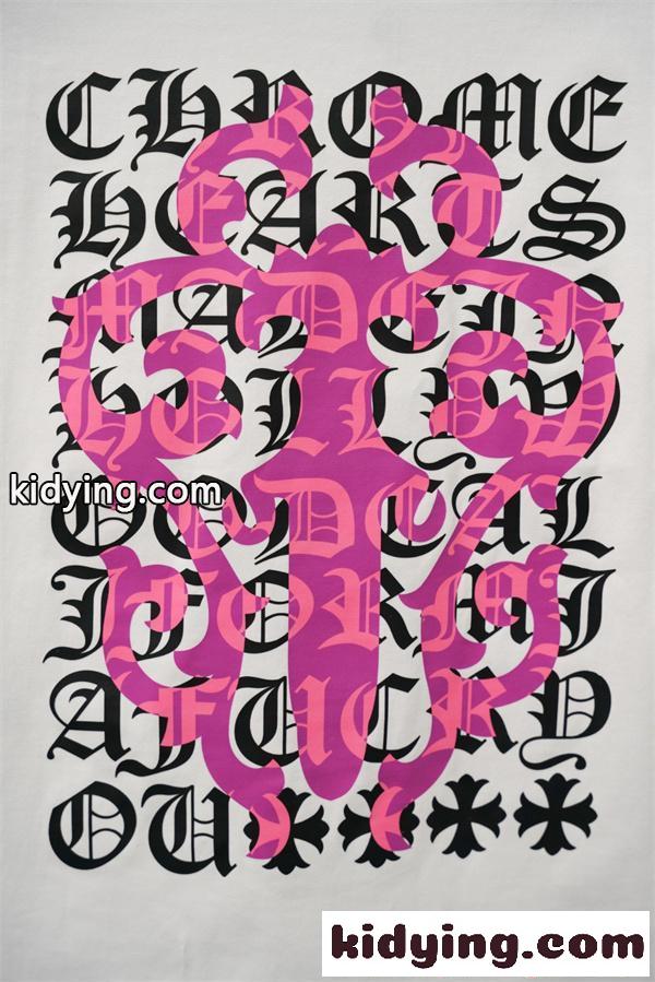 ピンククロス クロムハーツ スーパーコピー 半袖Tシャツ 胸ポケット付き ホワイト ブラック 夏 ストリート Chrome Hearts クロムハーツ-2