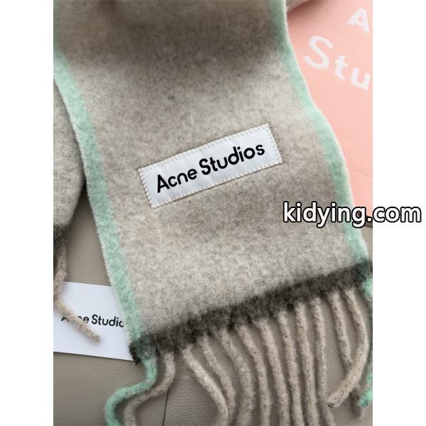 ACNE STUDIOS アクネ ストゥディオズ コピー 秋冬 落ち着き ベージュ ロゴ マフラー ナチュラル-6