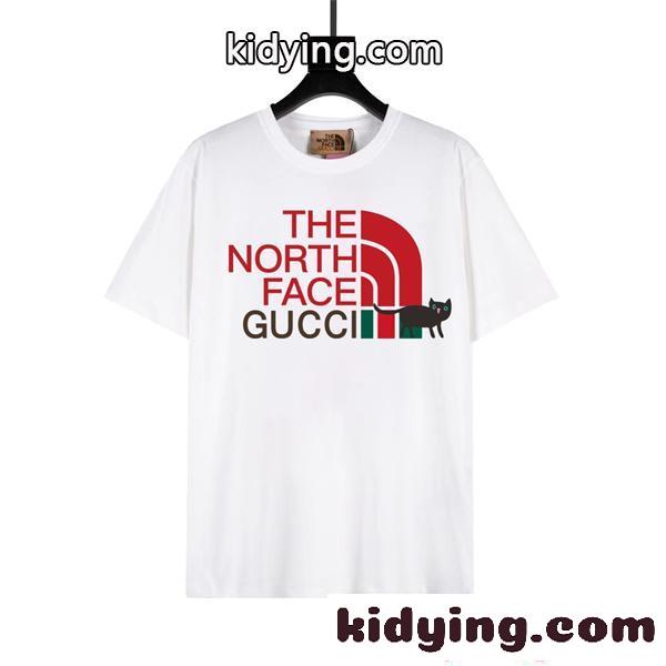 今季大本命 ブラック アウトドア ストリート トレンド GUCCI THE NORTH FACE グッチ コピー 半袖Tシャツ-2