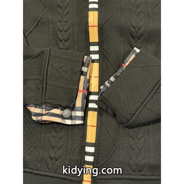 秋冬 ブラックBURBERRY バーバリー コピー  注目度高め 立体編み込み トラック ジャケット-0