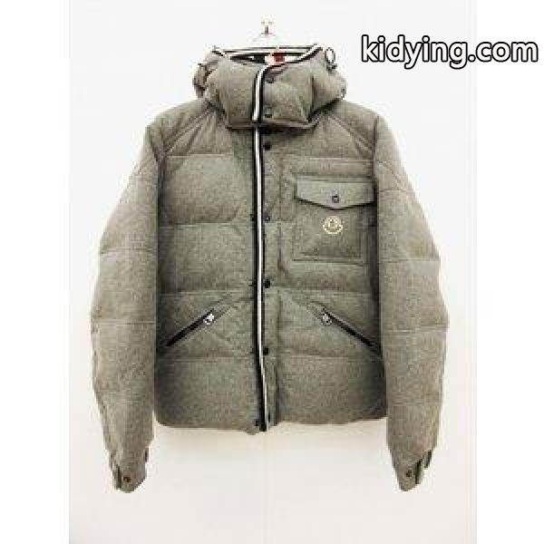 モンクレール MONCLER ブランソン ダウンジャケット スナップボタン ウール ライトグレー メンズ 通販-0
