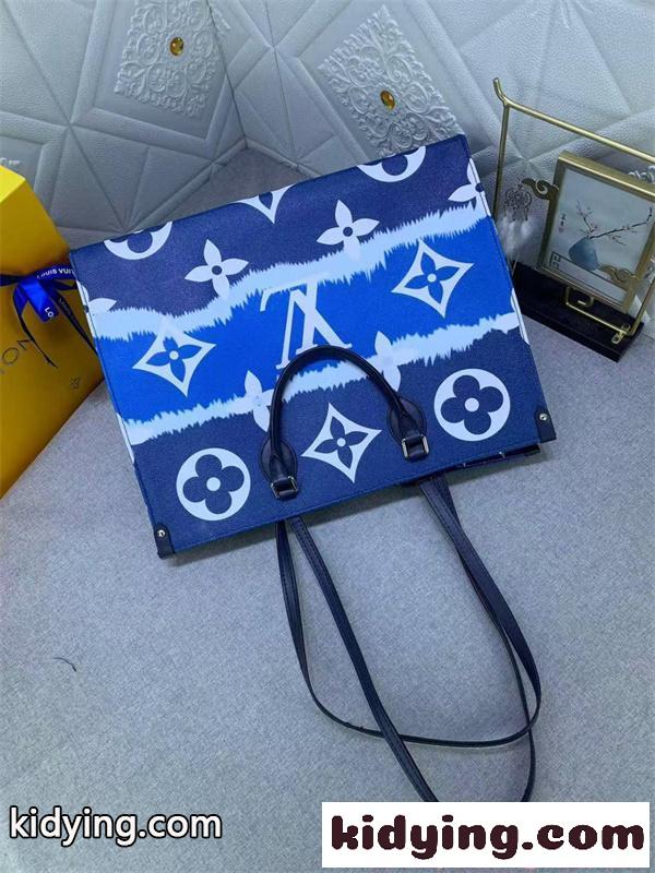 モノグラム プリント Louis Vuitton コピー トートバッグ ブルー ホワイト ハンドバッグ 春夏 カジュアル ルイ・ヴィトン-1