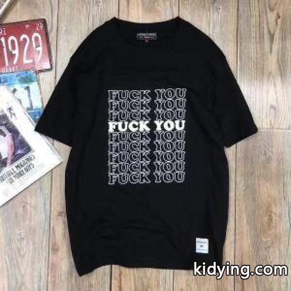 超人気タレントSUPREMEシュプリームコピー代引き 男女兼用半袖tシャツコピー FUCK YOU英字付き ブラック ホワイト イエロー ライトブルー-0