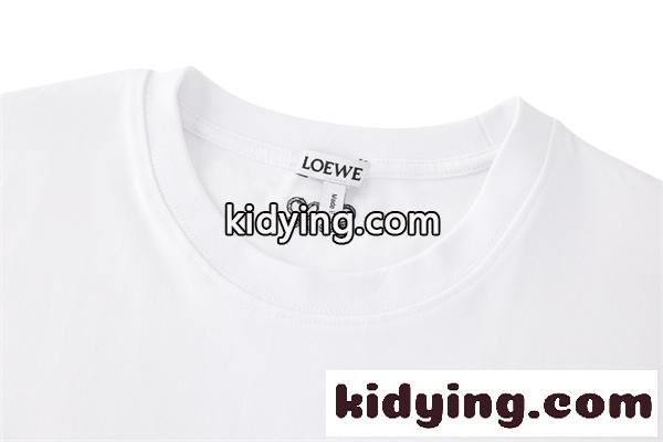 カラーロゴ グラフィックアート 遊び心 LOEWE ロエベ コピー 半袖Tシャツ 旬のファッションアイテム-4