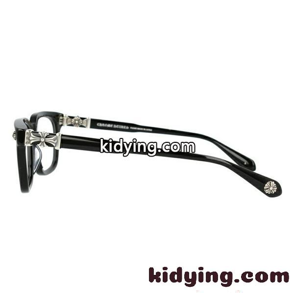クロムハーツ Chrome Hearts COX-UCKER コピー メガネ フレーム ウェリントン ブラック ゴールドクロス装飾 上品 バランスデザイン-8