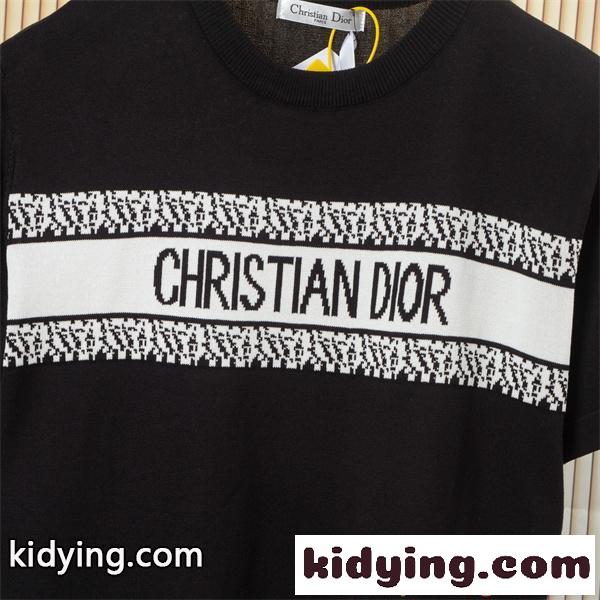 売れ筋急騰 ブラック シンプル洗練 カジュアル DIOR ディオール コピー 半袖Tシャツ-4