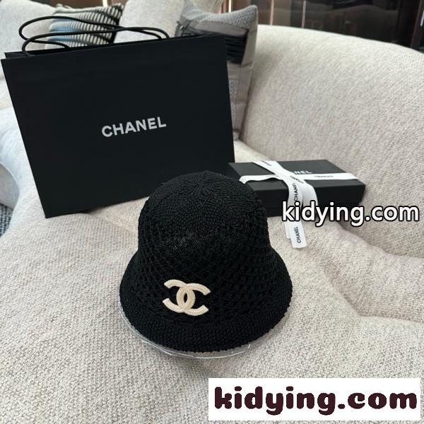 2026新作 CHANEL シャネル 透かし編みバケットハット レディース サマーニット帽 軽量通気性 ワイドブリム ココマークデザイン-8