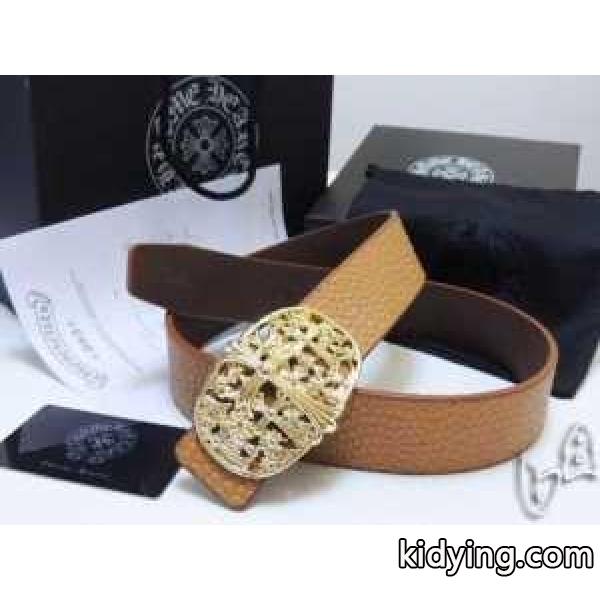 爆買い低価のクロム ハーツ　セメタリークロスバックル15　SV　Chrome Hearts　　ダイヤモンド十字架ロゴ　シルバー*ブラウンの本革メンズベルト_CHROME HEARTS クロムハーツ_ブランド コピー 激安(日本最大級)-0