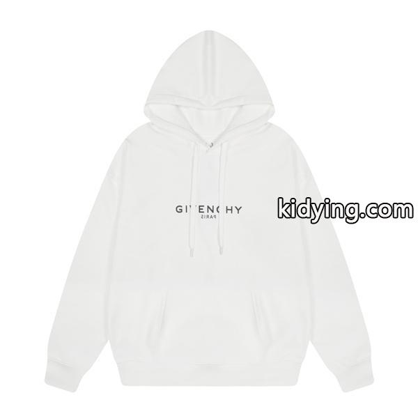 GIVENCHY スーパーコピー 秋冬シンプルで洗練された 万能 ホワイト ロゴプリント パーカー ジバンシー-0