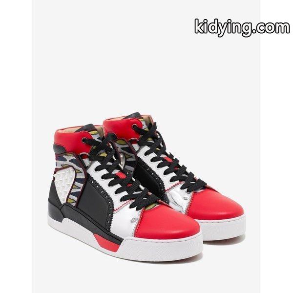 クリスチャン ルブタン Christian Louboutin メンズ スニーカー シューズ・靴 Loubikick Flat Multi-Layered High Top Trainers White/Black/Red :cb2-ffbdf8a4c3:フェルマート fermart シューズ - 通販ショッピング-0