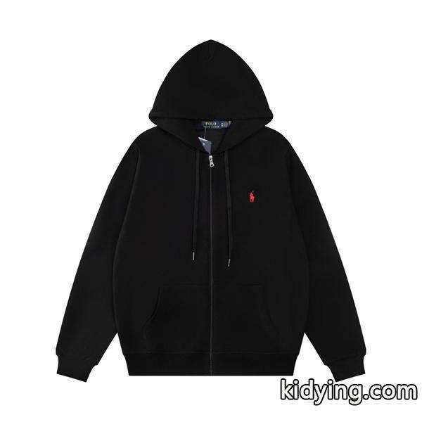 定番モデル ブラック フルジップ Polo Ralph Lauren ポロ ラルフローレン コピー パーカーシンプル-0