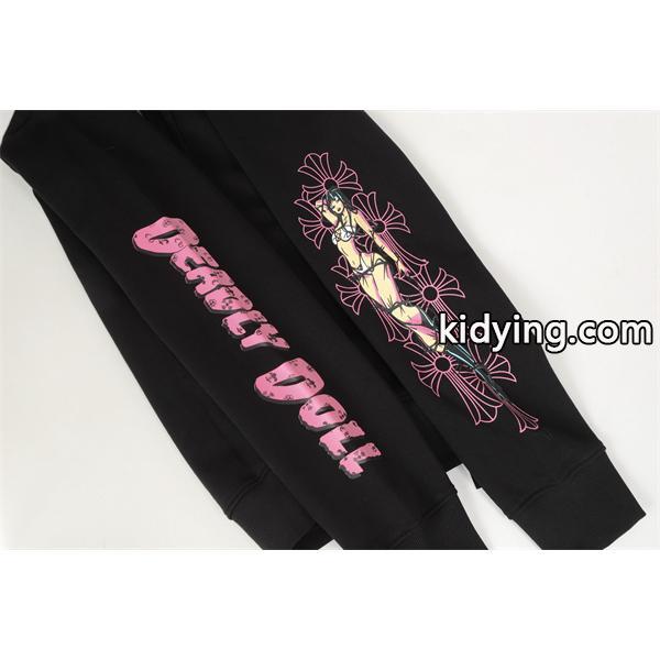 期間限定 ブラック ピンククロス × バックフィギュア 2025秋冬対応 クロムハーツ コピー Chrome Hearts パーカー-3