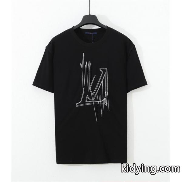 赤字超特価新品LOUIS VUITTONルイヴィトンコピーのメンズビジネス用半袖Ｔシャツ激安ブラック3色可選-0