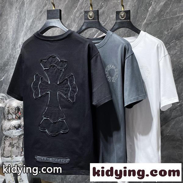 CHROME HEARTS クロムハーツ コピー ビッグクロスエンボス オーバーフィット 半袖Tシャツ-0