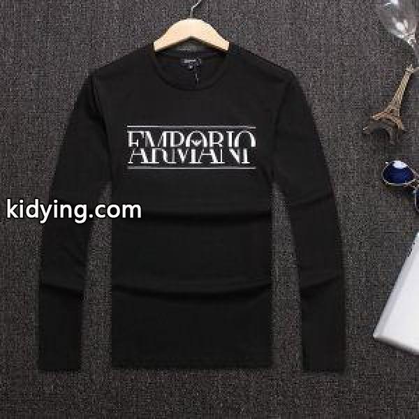 アルマーニ コピー 通販着心地良いコットン長袖tシャツ人気定番2018生地伸縮性オシャレシルエットカッコイイシャツ秋冬-0