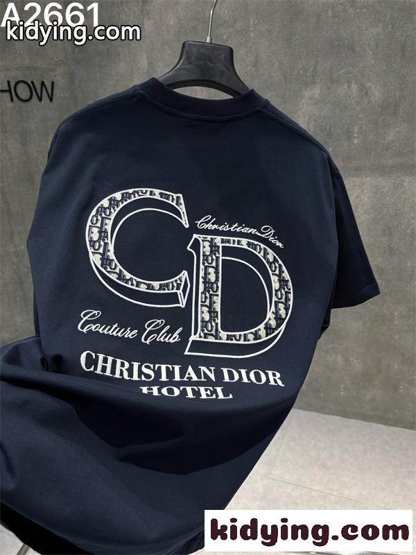 注目集結 ブラック DIOR ディオール コピー バックロゴインパクト モード系 半袖Tシャツ-1