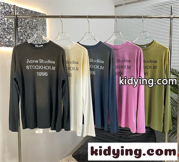 秋冬 厳選 マルチカラー ロゴ ACNE STUDIOS アクネ ストゥディオズ コピー ロングTシャツ 実用的-1