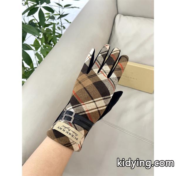 実用 温か素材 ネイビー チェック BURBERRY バーバリー コピー グローブ フィット 安定-6