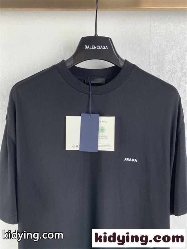 人気集中 ホワイト 上品 シンプル モードカジュアル メンズ Tシャツ PRADA プラダ コピー-2