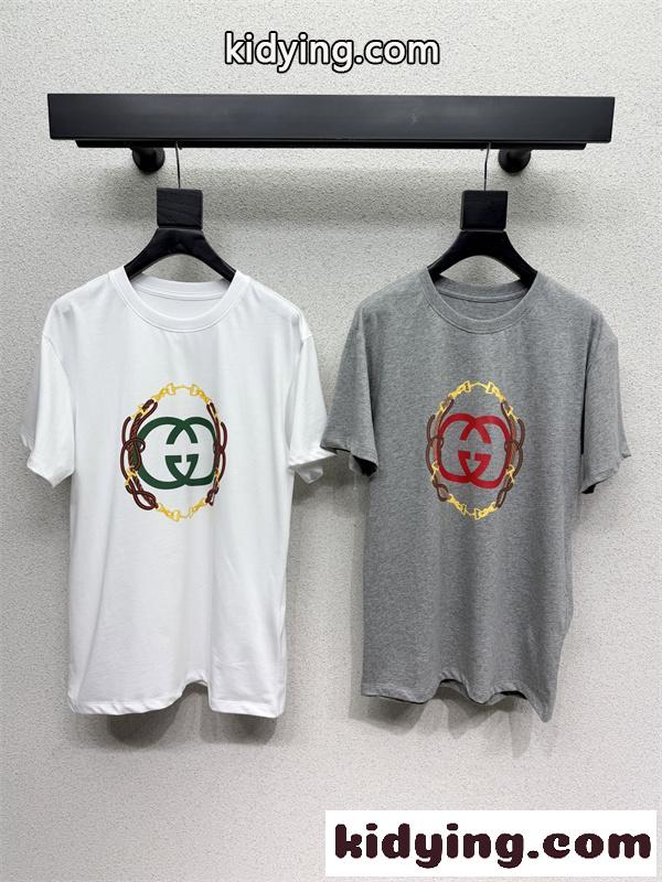 ロゴプリントTシャツ チェーンデザイン 大人気 GUCCI グッチ コピー Tシャツ カジュアルストリート 2026新作-1