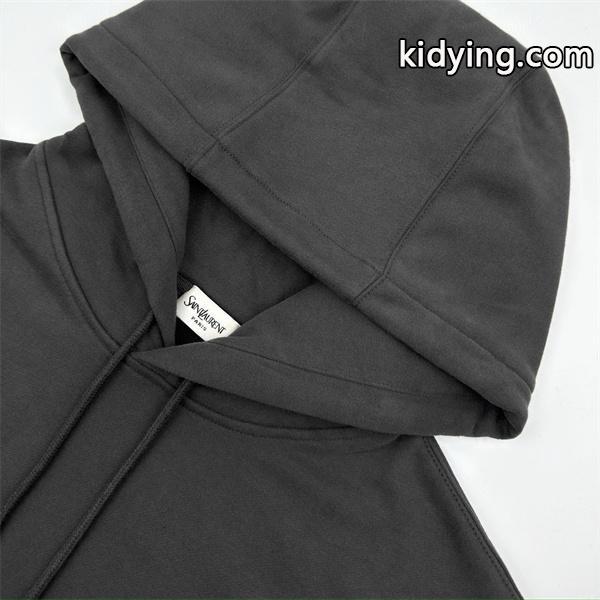 SAINT LAURENT スーパーコピー 秋冬日常 シンプル 定番 グレー ミニロゴ パーカー サンローラン-2