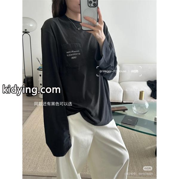 男女OK❤ACNE長袖tシャツスーパーコピー❤アークスタジオ人気2025 秋冬黒色ホワイト-3