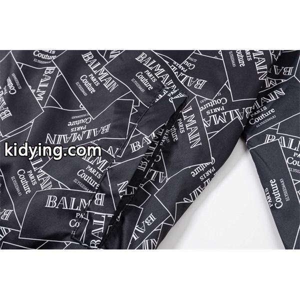 ネイビー 满印ロゴ パイロットジャケット バルマン BALMAIN コピー 秋冬ストリート 注目-5