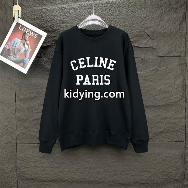 CELINE セリーヌ コピー 大人気注目！2025秋冬防寒対策 ブラック シンプルロゴ スウェット-0