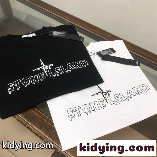 レタリングデザイン 男女兼用 夏コーデ映え STONE ISLAND ストーンアイランド コピー 半袖Tシャツ こなれ感ある新入荷-0