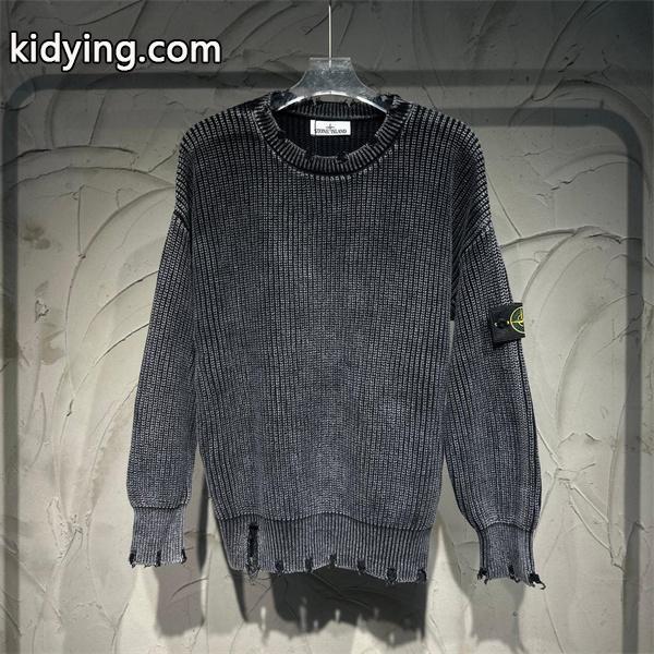 注目の新作 2025秋冬対応 ダメージ加工 プレミアム STONE ISLAND ストーンアイランド コピー ニットセーター-0