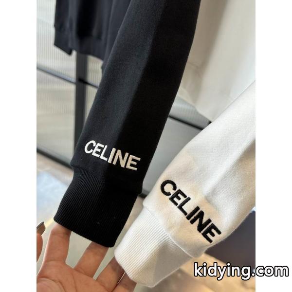 2025-2026トレンド☆CELINE セリーヌ スウェットコピー刺繡ロゴデザインシンプルデザイン-6