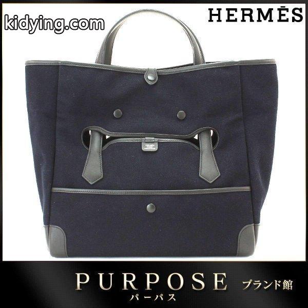未使用 展示品 エルメス HERMES パスパス 35 トート バッグ トワルゴエラン ヴォーバレニア マリン ブラック □ R 刻印 067547CK :90045435:PURPOSEパーパス・ヤフー店 - 通販ショッピング-0