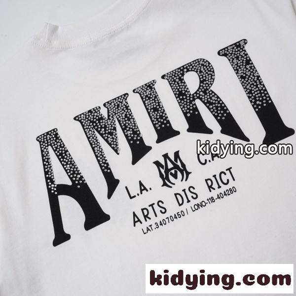 AMIRI アミリ 2026新作 ラインストーン ロゴプリント 半袖Tシャツ コットン クルーネック オーバーサイズ 人気-7