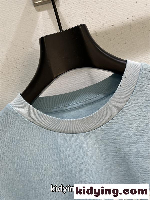 フロントロゴ ACNE STUDIOS アクネ ストゥディオズ コピー 長袖Tシャツ ライトブルー ゆったり シンプル-1