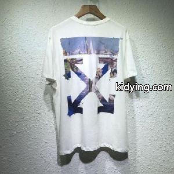 品質保証高品質メインウエア半袖tシャツ男性用黒白Off-Whiteオフホワイト コピー 人気軽め大歓迎オールシーズン-0