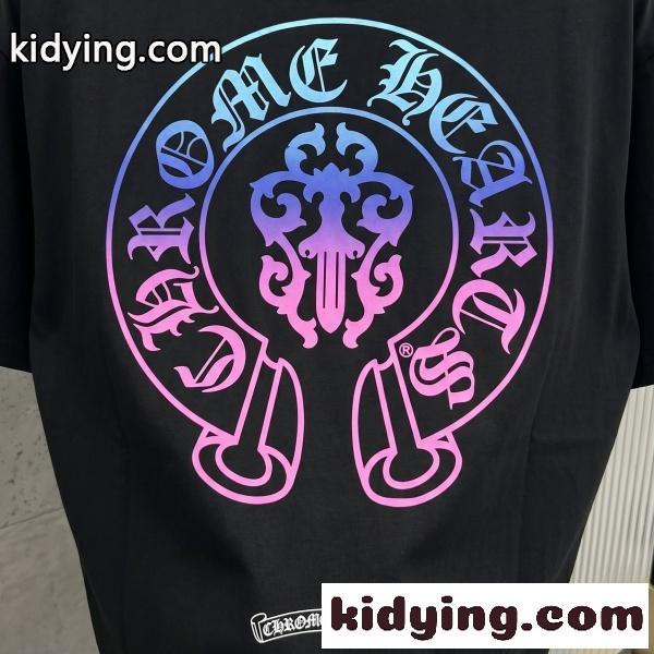CHROME HEARTS コピー クロムハーツ コピー グラデーションホースシューTEE ネオンロゴ バックプリント半袖 注目度高め-10