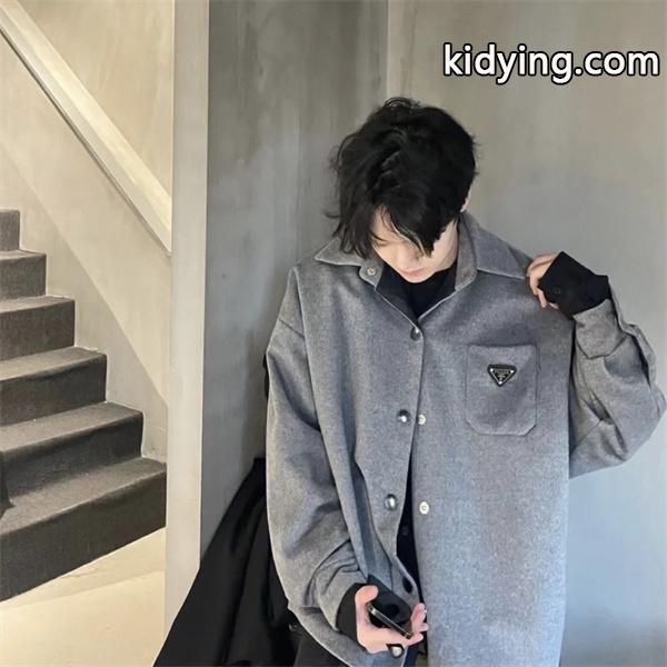 プラダ 偽物 ウール シャツジャケット エレガント仕立て レディース仕様 シック PRADA-0