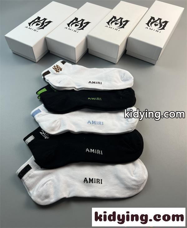 アミリ コピー ロゴ刺繍 AMIRI ソックスセット 5足組 シンプルデザイン 男女兼用 スポーツ-7