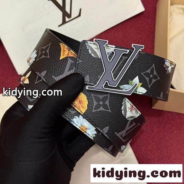 LOUIS VUITTON コピー ルイヴィトン コピー 2026新作 モノグラムフラワー レザーベルト LVバックル メンズ レディース カジュアル-3