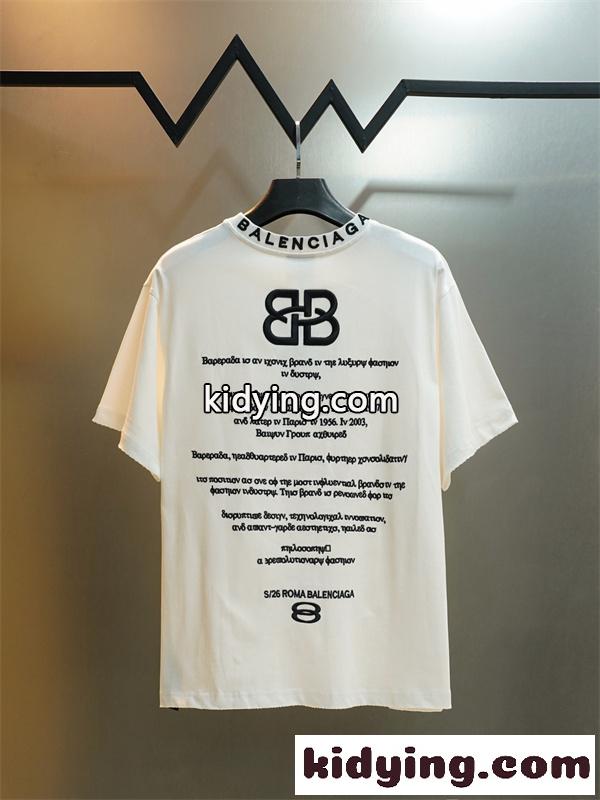 ロゴ刺繍 半袖 メンズ 人気アイテム シンプルデザイン BALENCIAGA バレンシアガ コピー Tシャツ 定番人気-1