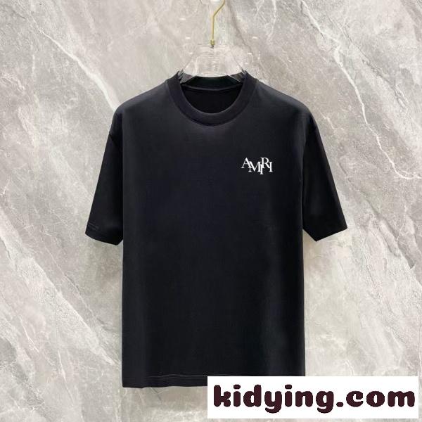 AMIRI アミリ 2026新作 オーバーサイズ 半袖Tシャツ ビッグロゴ バックプリント 重磅コットン 着映え 人気上昇中 男女兼用-1