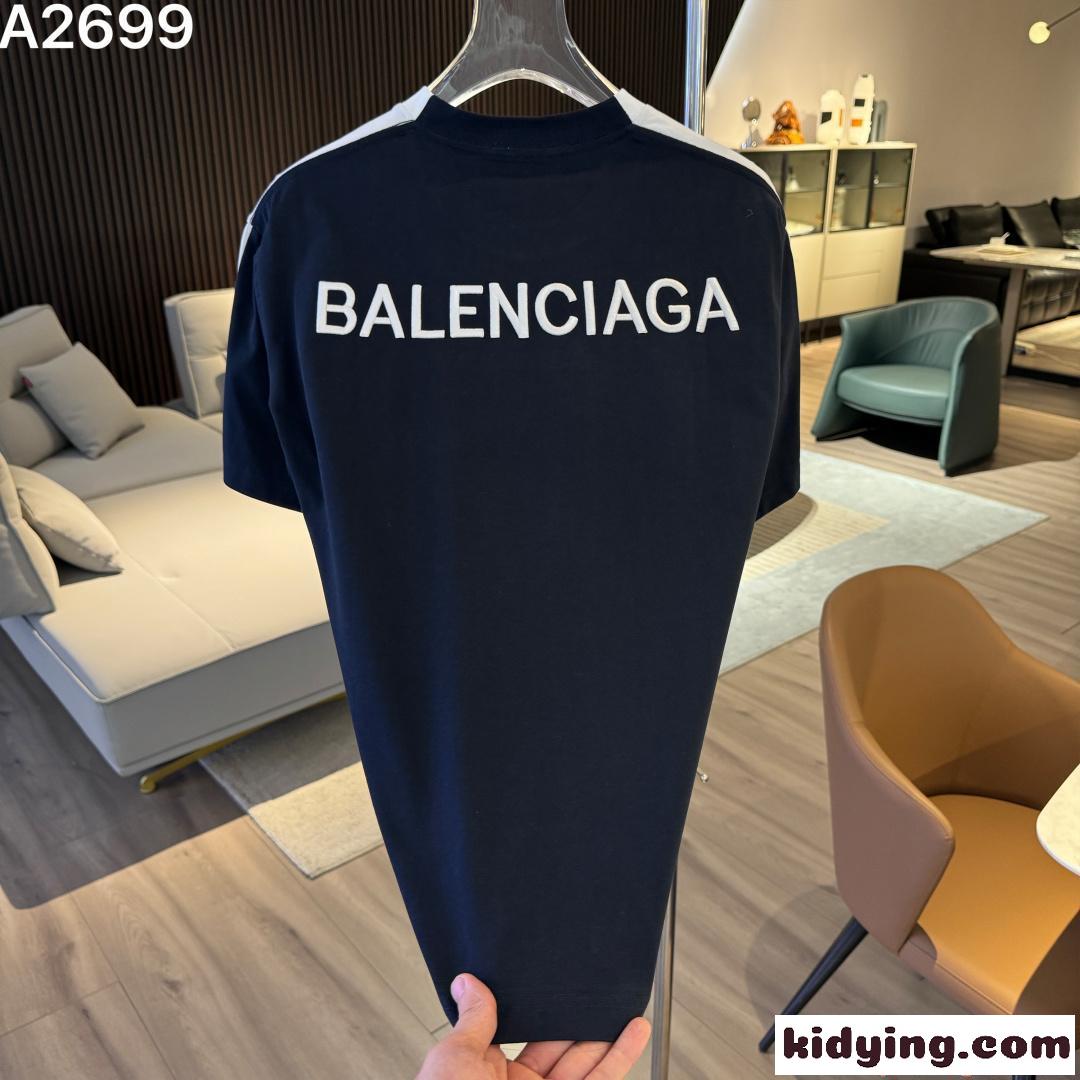 バレンシアガ コピー 半袖 Tシャツ BALENCIAGA フロントロゴ バックロゴプリント バイカラーデザイン ゆったりシルエット 高級感 メンズ-2